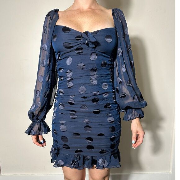 For Love and Lemons Lula Mini Dress Blue Size Small - Picture 6 of 10